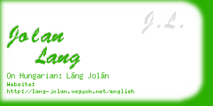 jolan lang business card