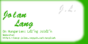 jolan lang business card